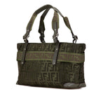 Fendi Medium Zucca Nylon Zip Code Handbag