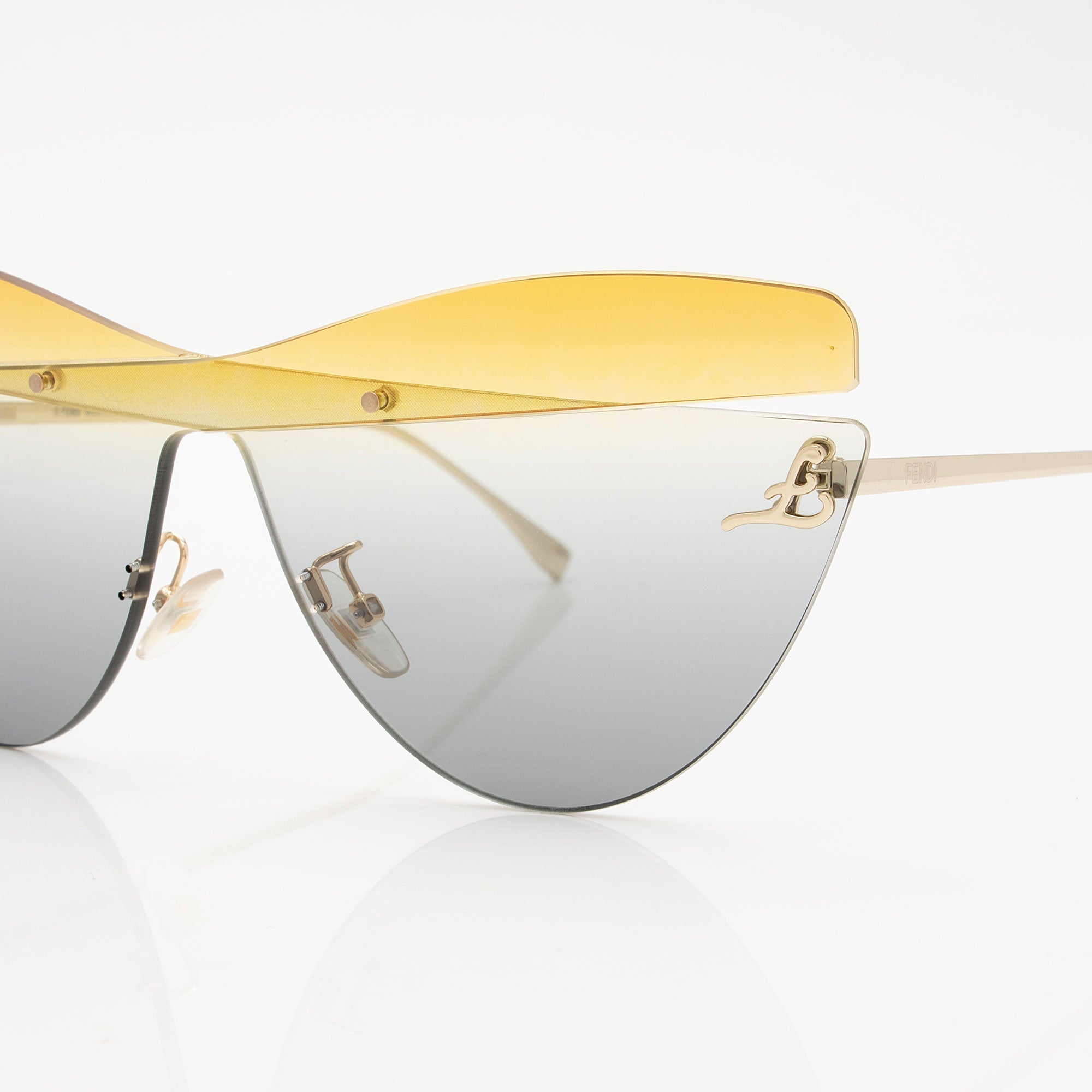 Fendi Metal Rimless Cat Eye Sunglasses (SHF-Kask7a)