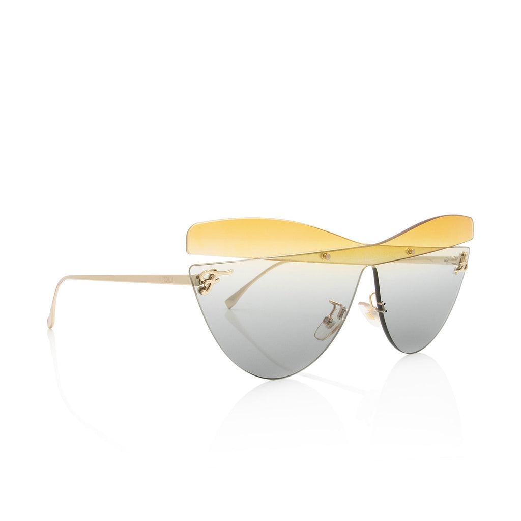 Fendi Metal Rimless Cat Eye Sunglasses (SHF-Kask7a)