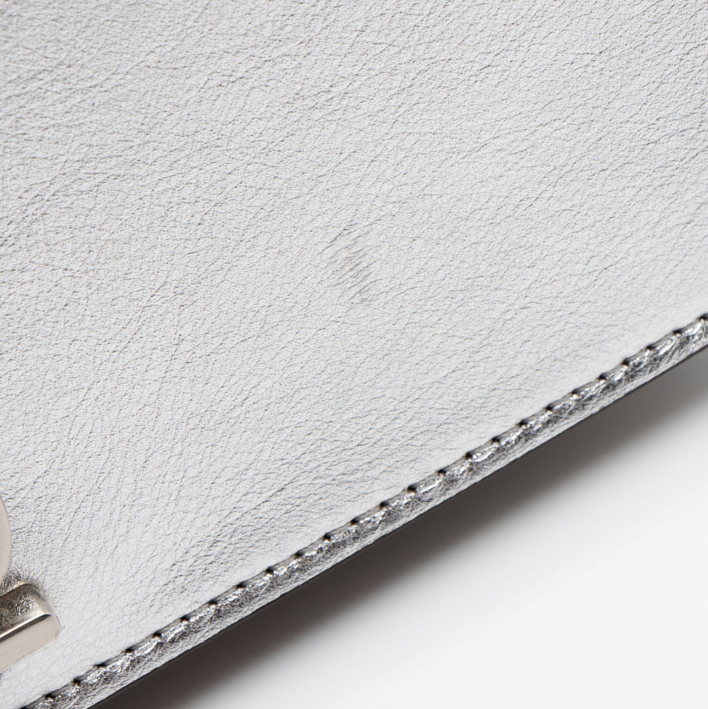 Fendi Metallic Leather Fendigraphy Wallet on Chain (SHF-yqnbzv)