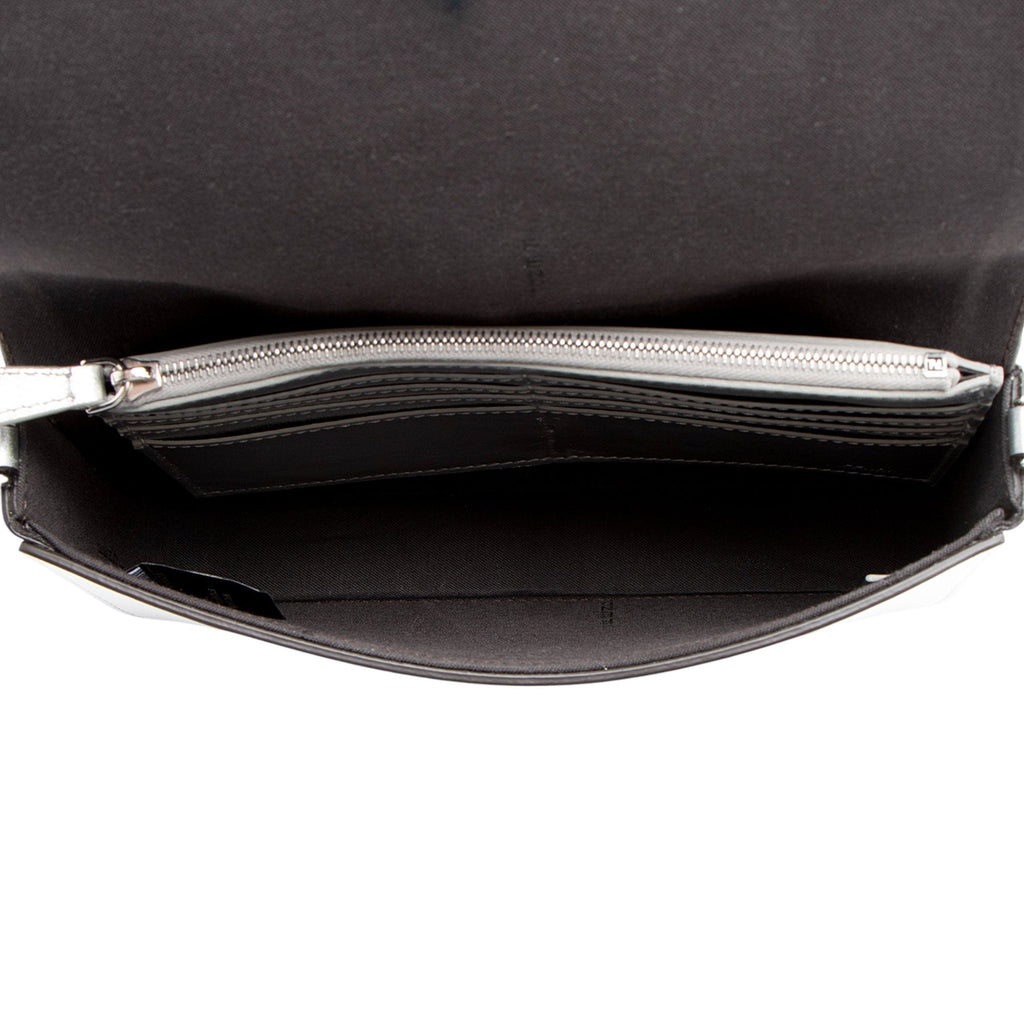 Fendi Metallic Leather Fendigraphy Wallet on Chain (SHF-yqnbzv)