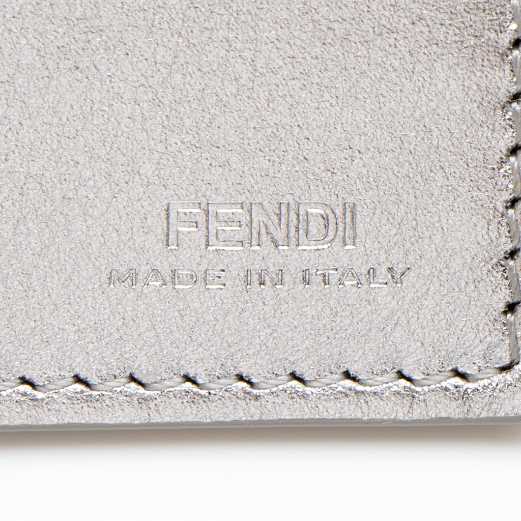 Fendi Metallic Leather Fendigraphy Wallet on Chain (SHF-yqnbzv)