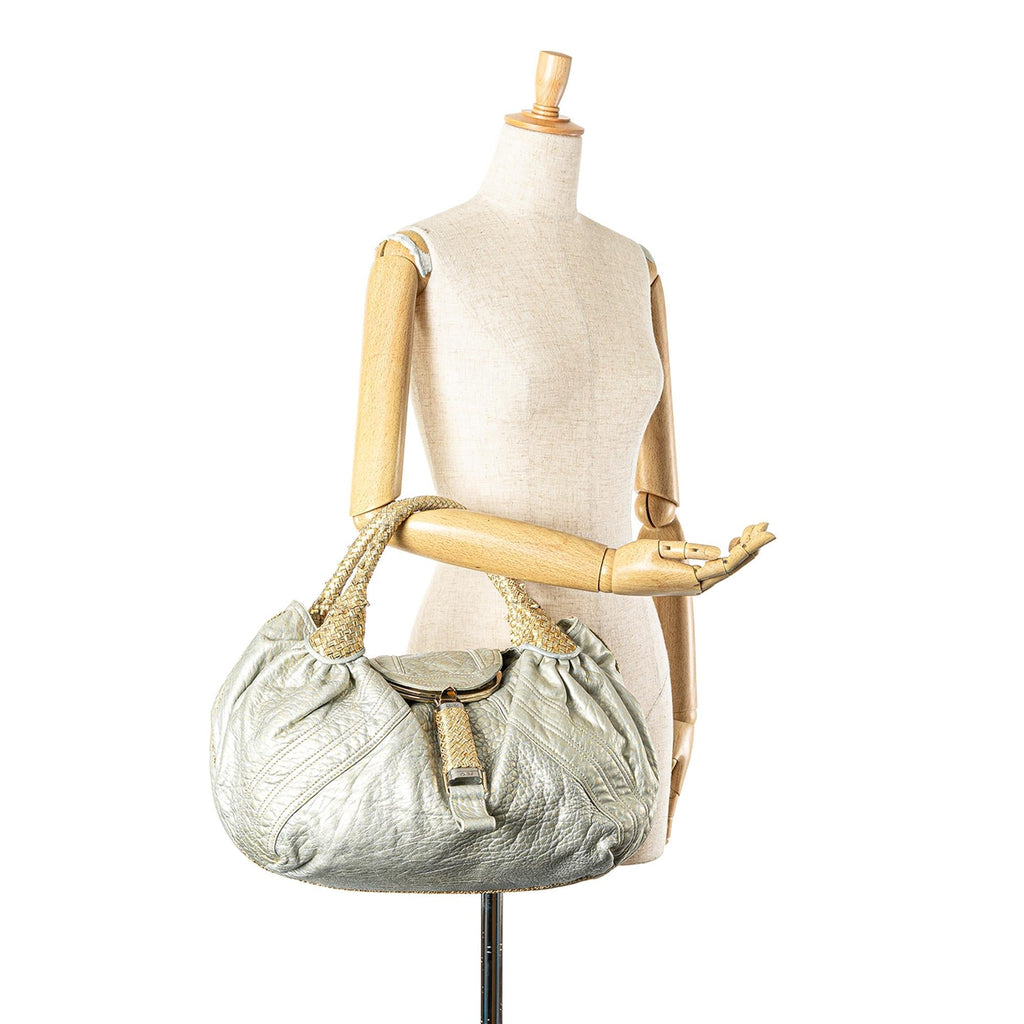 Fendi Metallic Leather Spy Hobo Bag (SHG-eVKHyB)