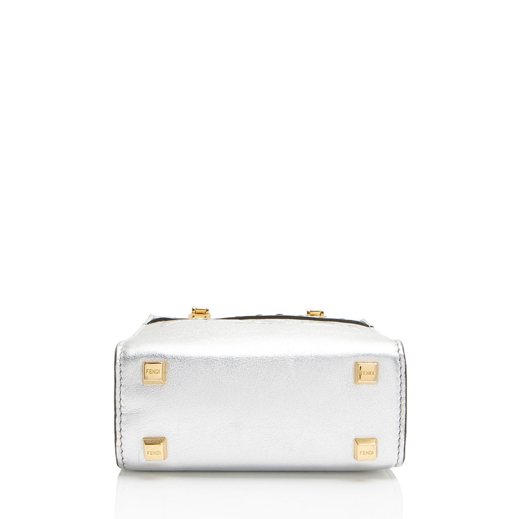 Fendi Metallic Leather Sunshine Mini Shopper Tote