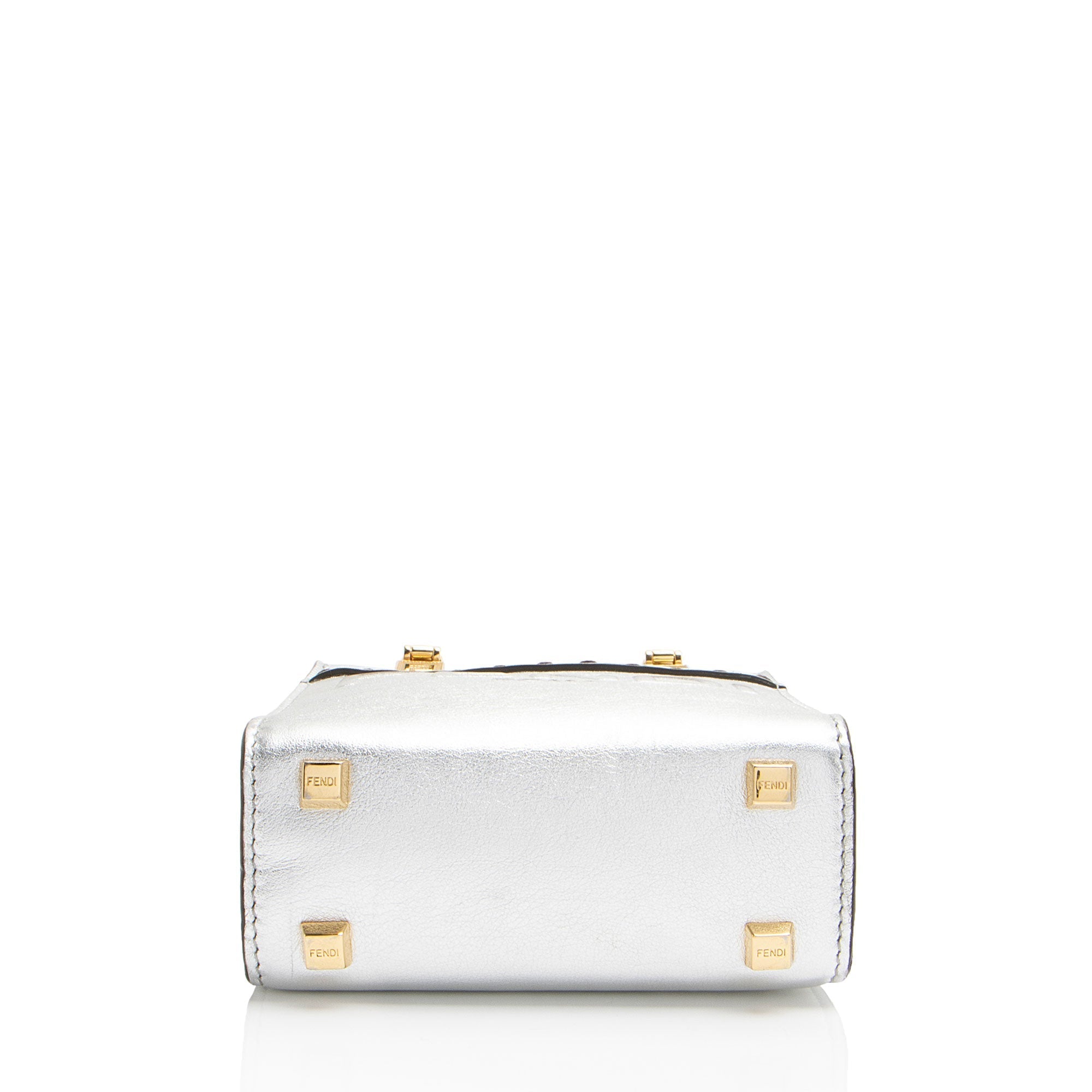 Fendi Metallic Leather Sunshine Mini Shopper Tote