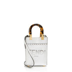 Fendi Metallic Leather Sunshine Mini Shopper Tote