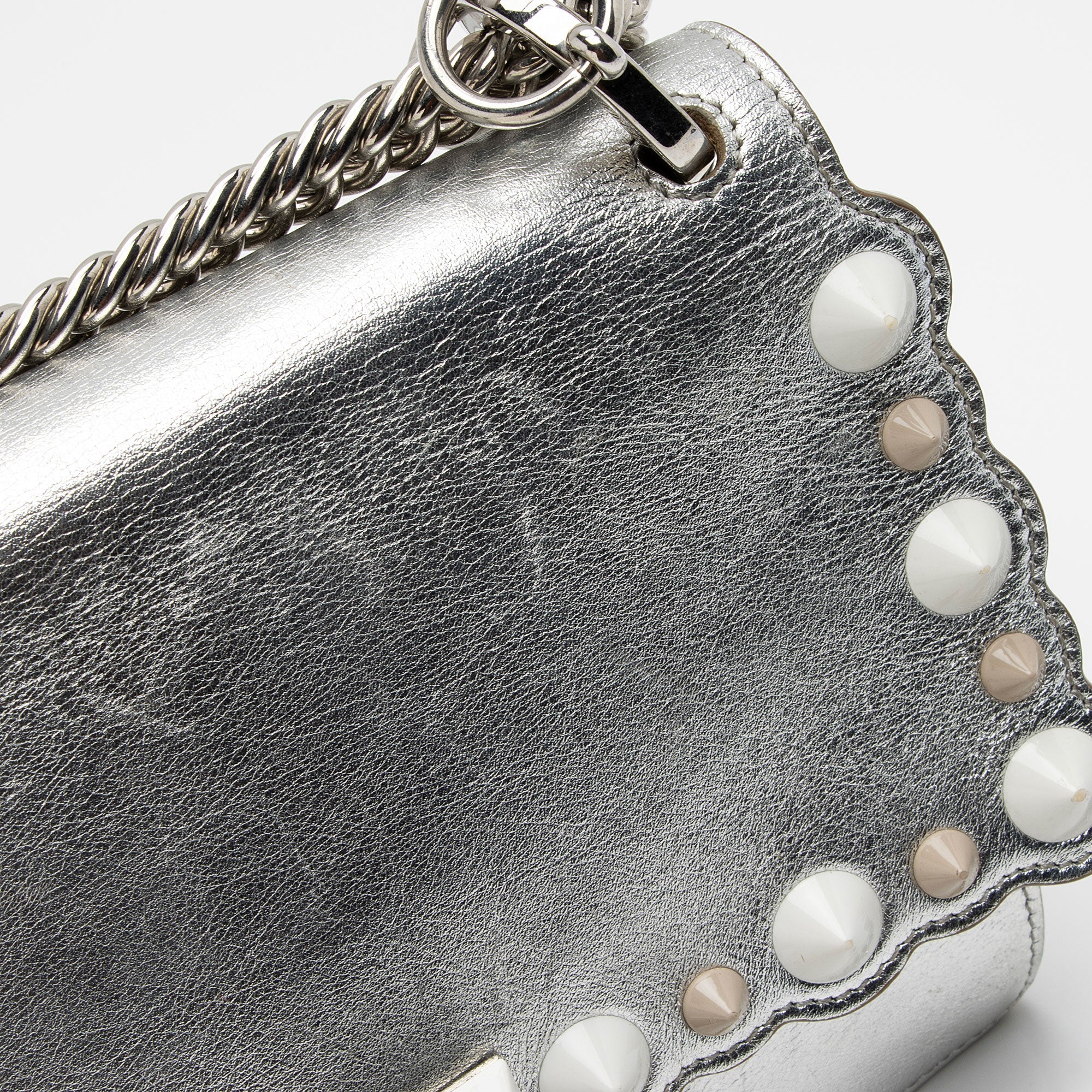 Fendi Metallic Studded Vitello Kan I Small Shoulder Bag (SHF-wfU1M1)