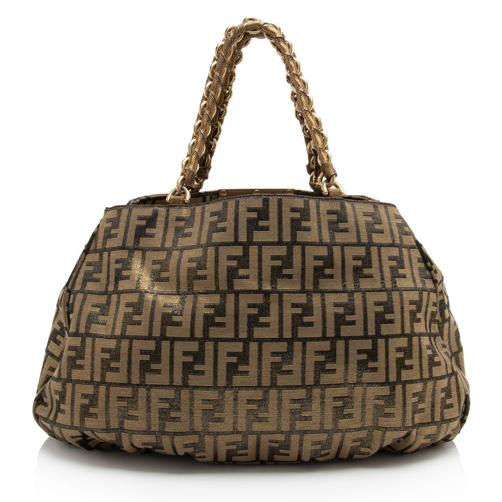 Fendi Metallic Zucca Mia Large Tote (SHF-u1X9R2)