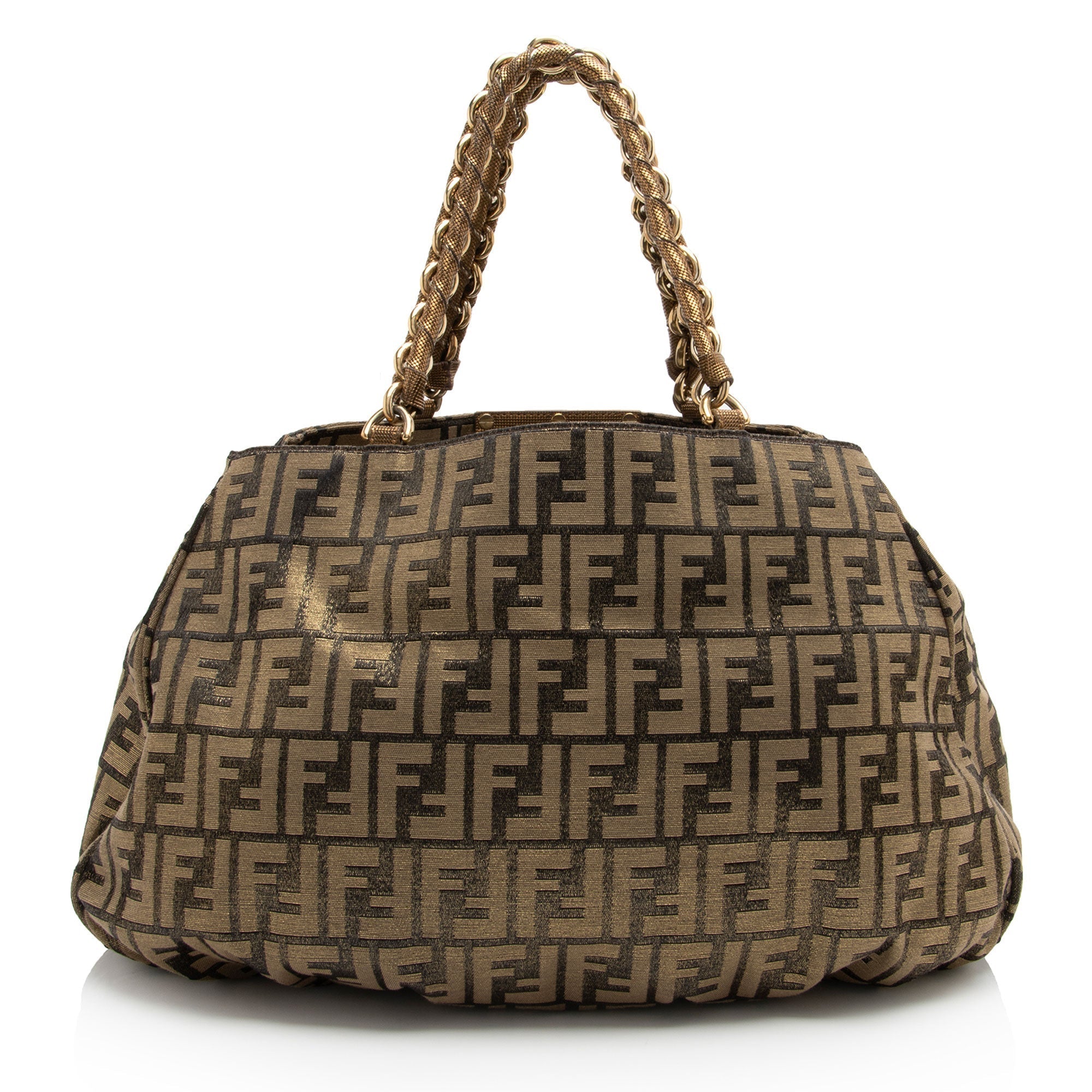Fendi Metallic Zucca Mia Large Tote (SHF-u1X9R2)