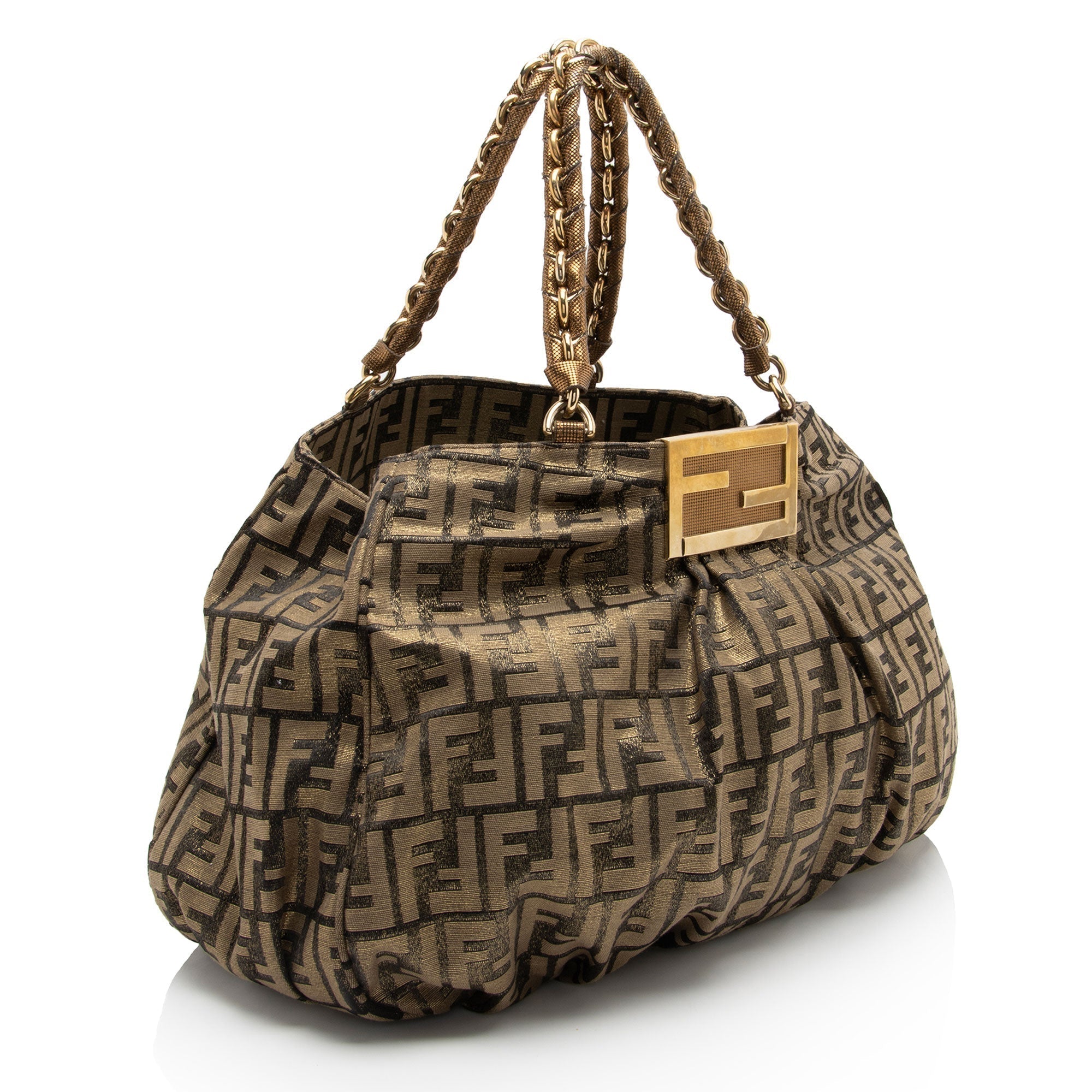 Fendi Metallic Zucca Mia Large Tote (SHF-u1X9R2)