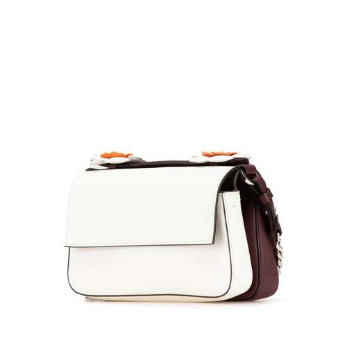 Fendi Micro Bicolor Leather Flowerland Double Baguette Satchel