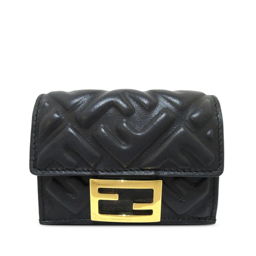 Fendi Micro FF Diagonal Embossed Tri-Fold Wallet (SHG-fgOePS)