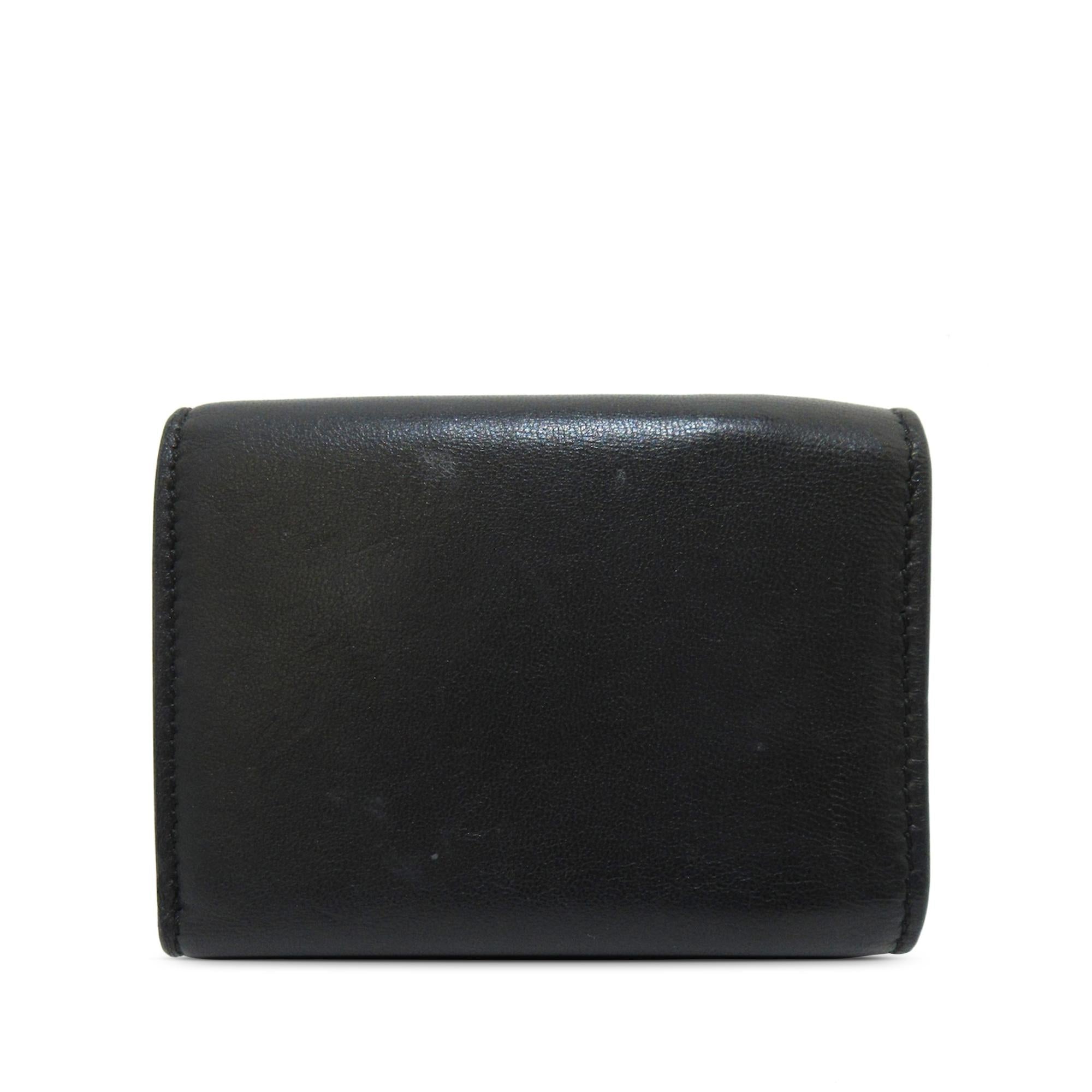 Fendi Micro FF Diagonal Embossed Tri-Fold Wallet (SHG-fgOePS)
