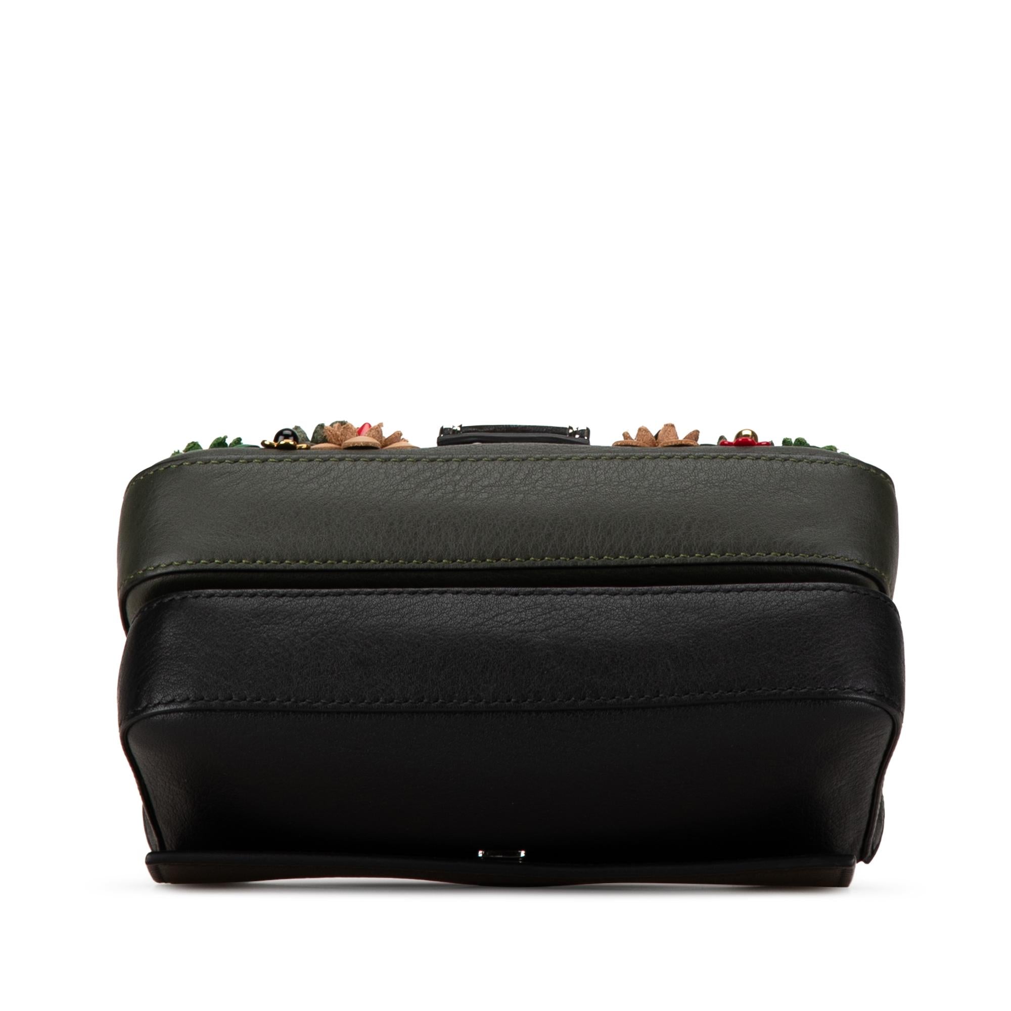 Fendi Micro Leather Flowerland Double Baguette Satchel (SHG-h4nuMx)