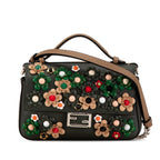Fendi Micro Leather Flowerland Double Baguette Satchel (SHG-h4nuMx)