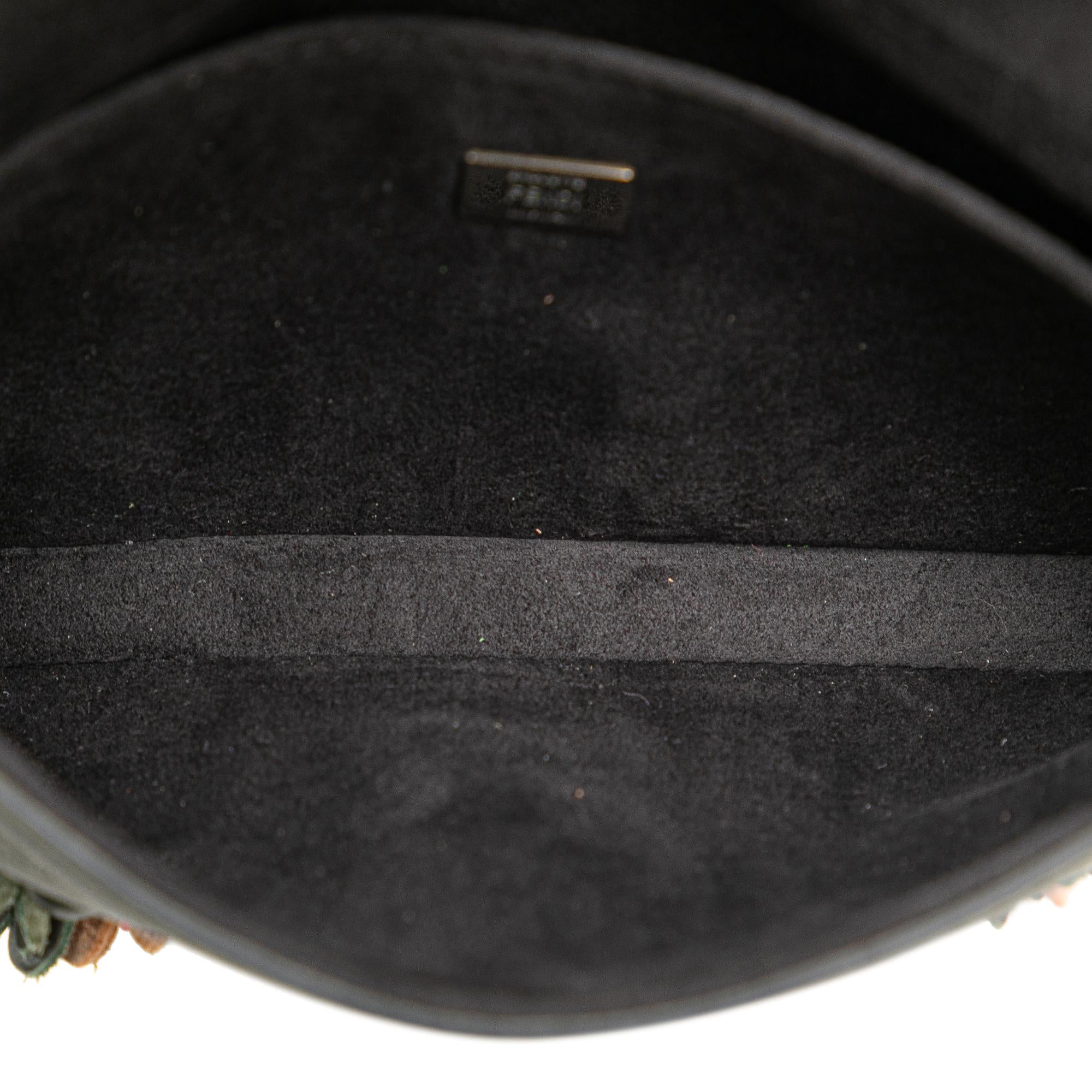 Fendi Micro Leather Flowerland Double Baguette Satchel (SHG-h4nuMx)