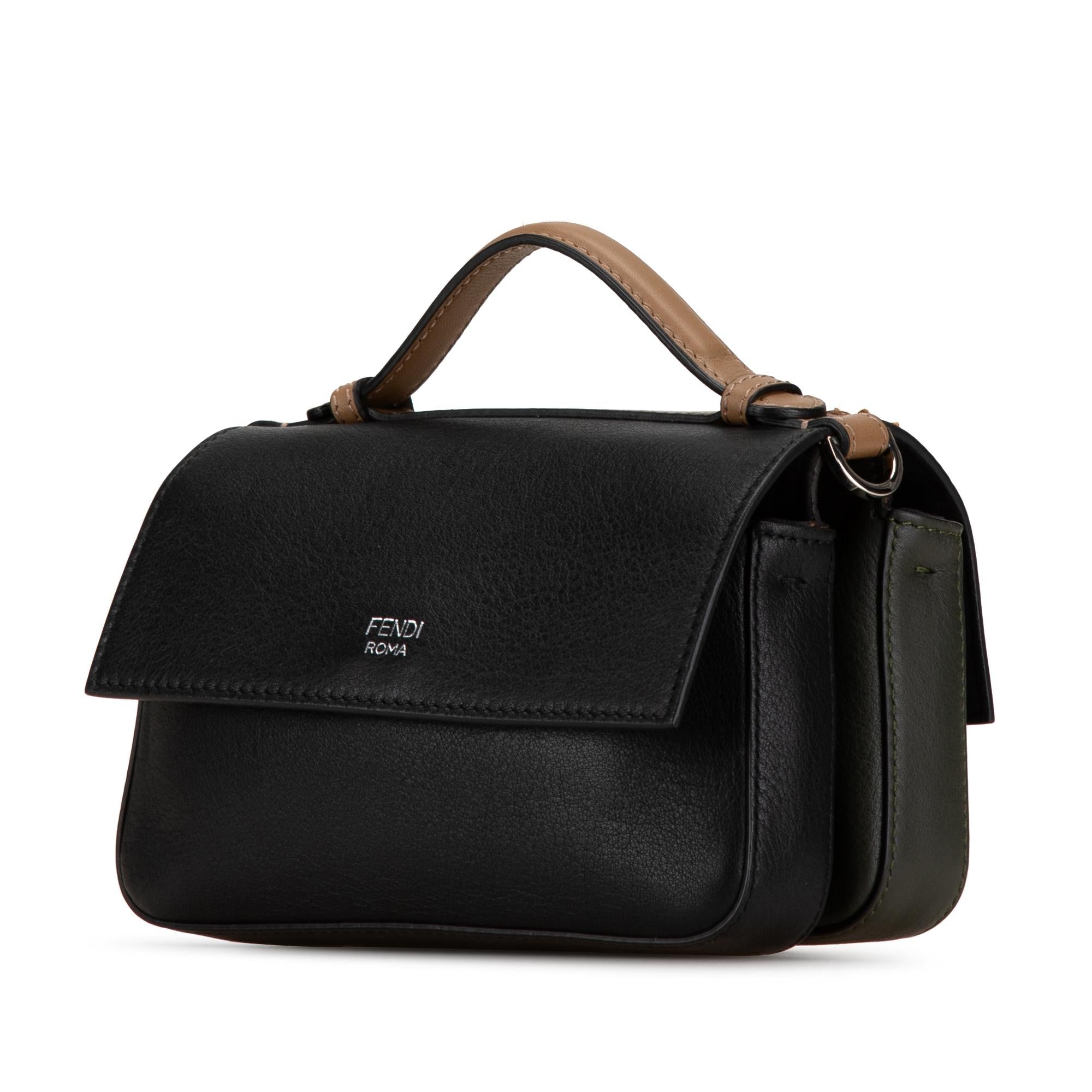 Fendi Micro Leather Flowerland Double Baguette Satchel (SHG-h4nuMx)