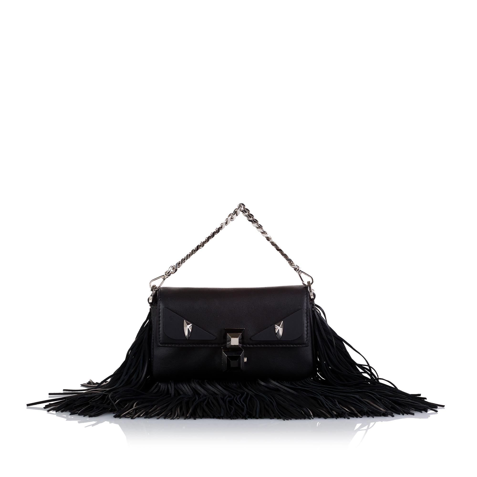 Fendi Micro Monster Fringe Baguette (SHG-iXWGzB)