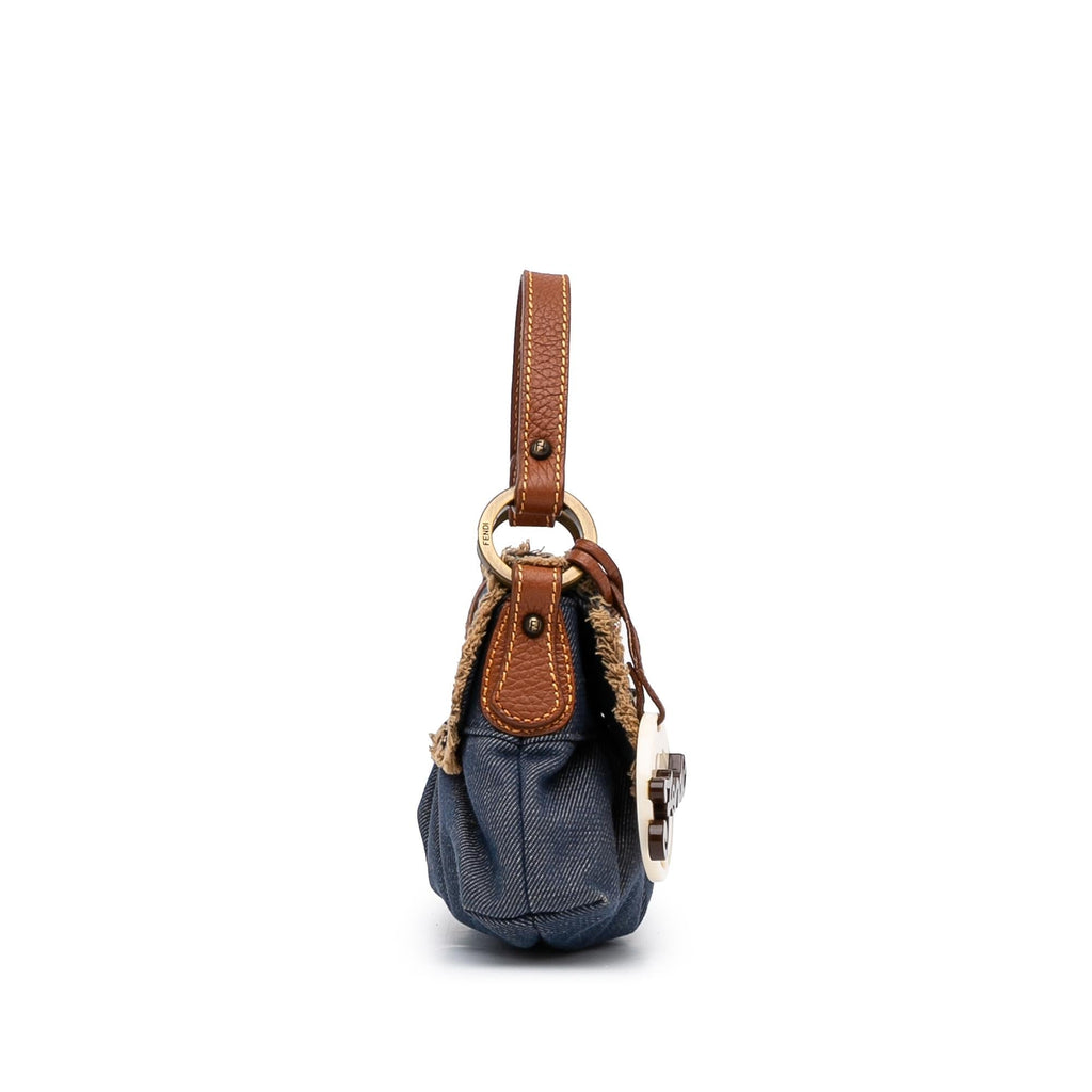 Fendi Mini Denim Chef Flap (SHG-vrfIWN)