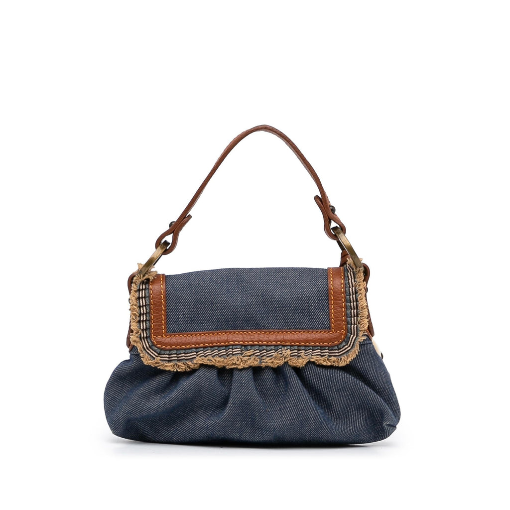 Fendi Mini Denim Chef Flap (SHG-vrfIWN)
