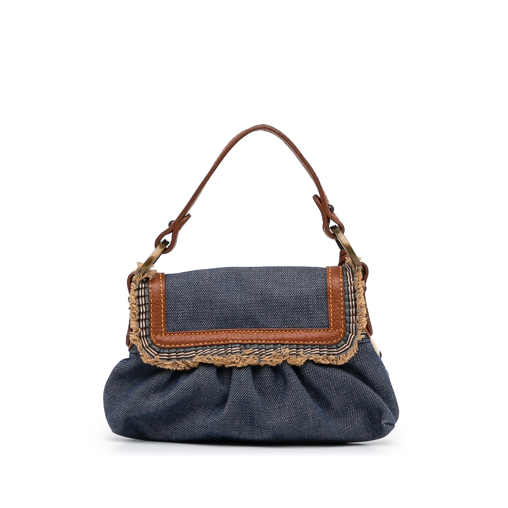 Fendi Mini Denim Chef Flap (SHG-vrfIWN)