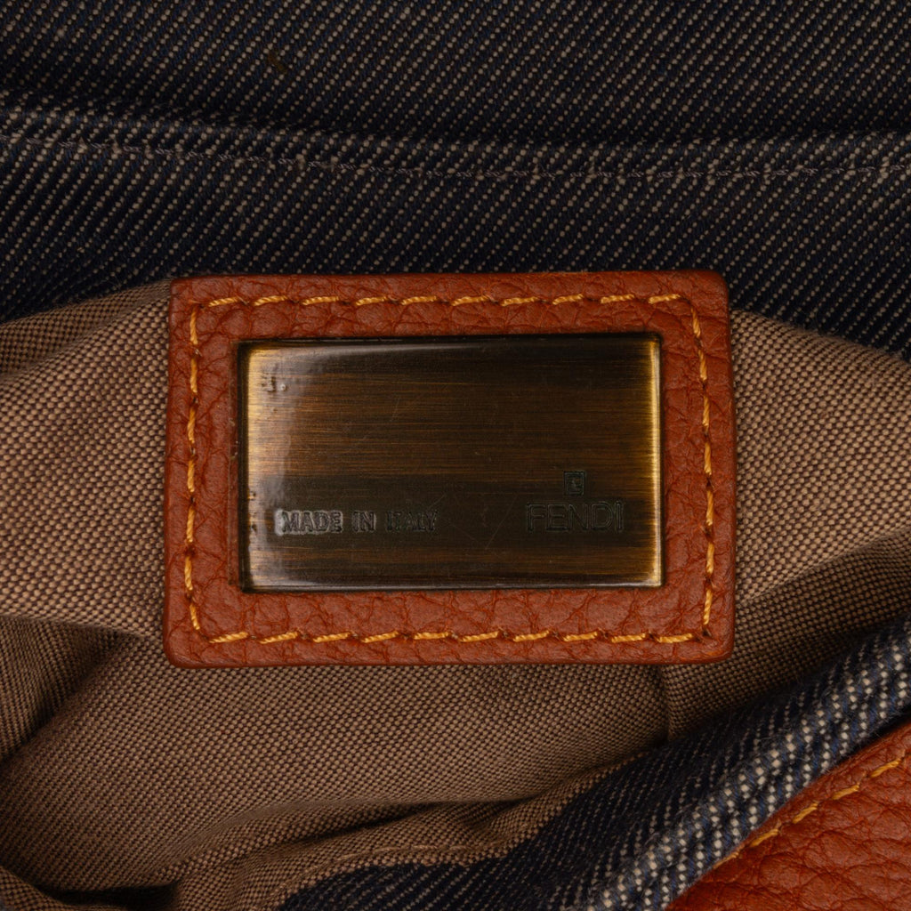 Fendi Mini Denim Chef Flap (SHG-vrfIWN)
