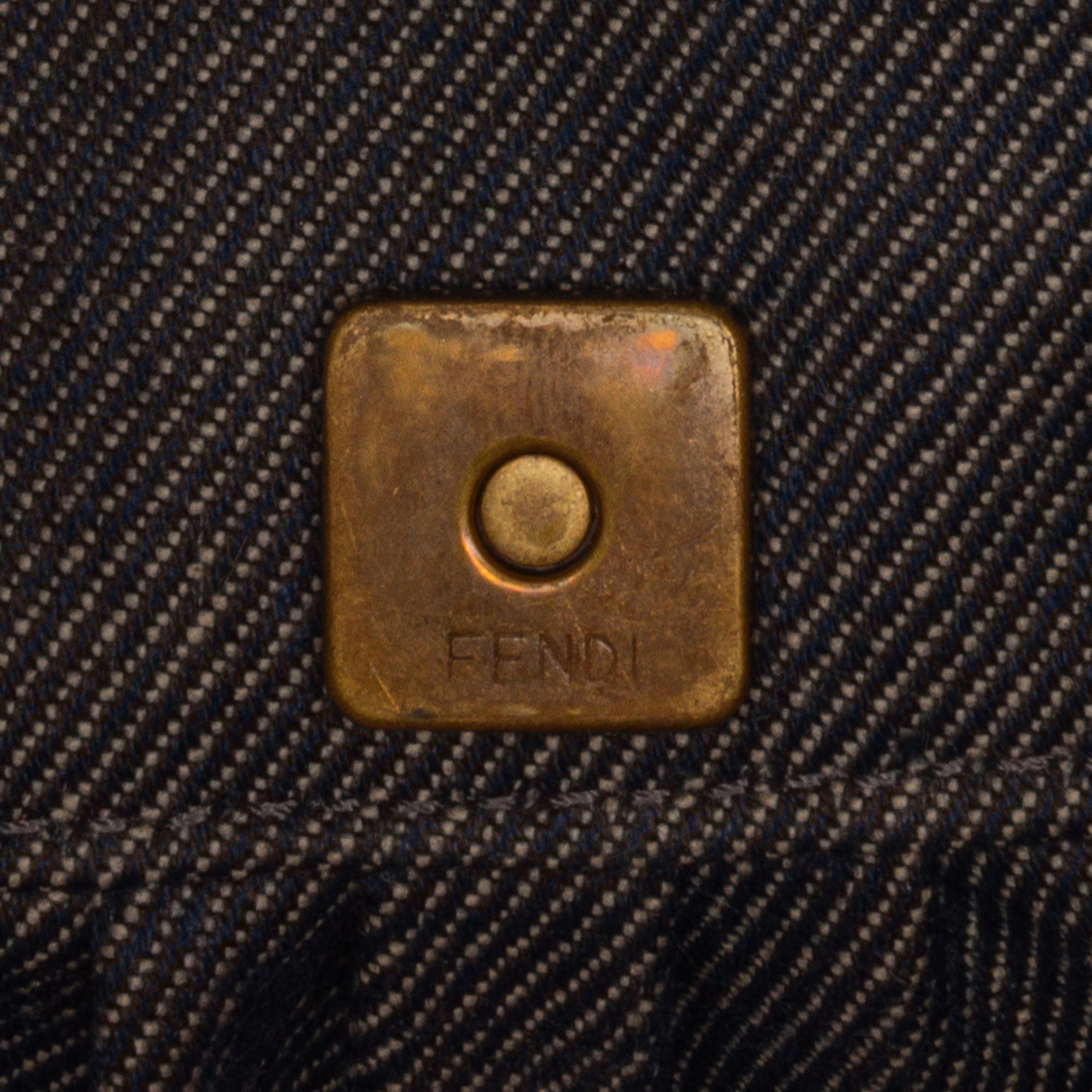 Fendi Mini Denim Chef Flap (SHG-vrfIWN)
