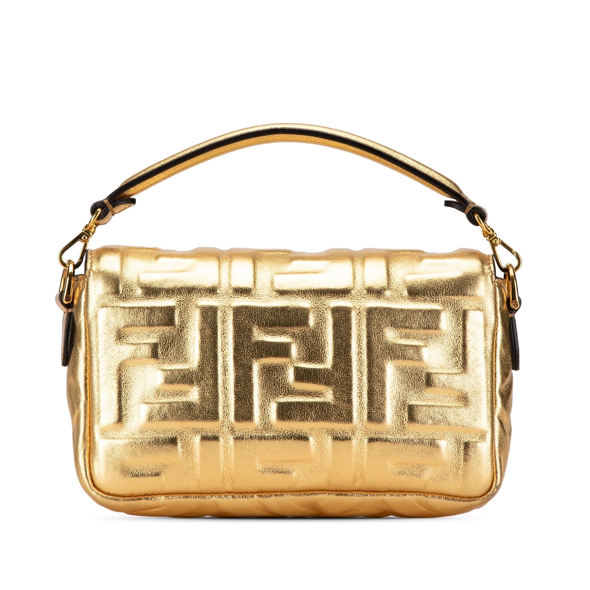 Fendi Mini Embossed Zucca Baguette Satchel (SHG-Nn3PEu)
