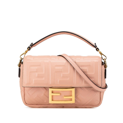 Fendi Mini Embossed Zucca Baguette Satchel (SHG-0mB9uT)