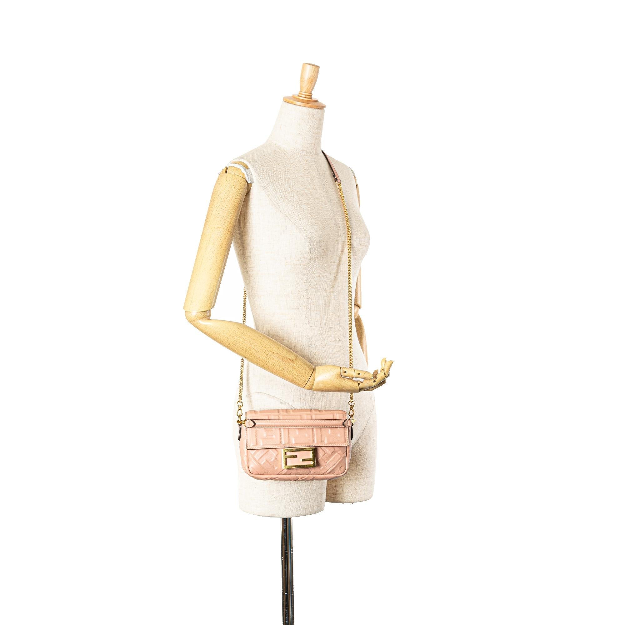Fendi Mini Embossed Zucca Baguette Satchel (SHG-0mB9uT)