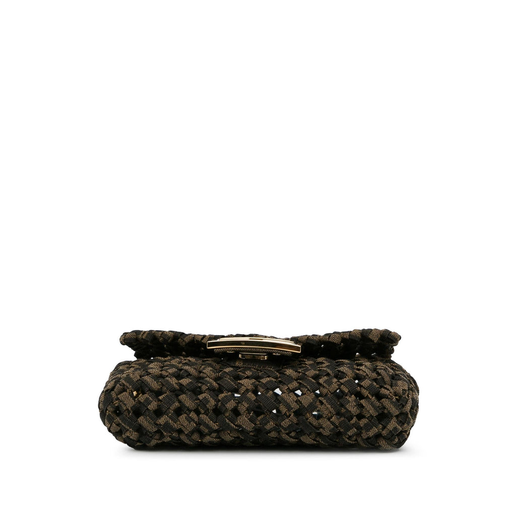 Fendi Mini Interlaced Canvas Zucca Baguette Satchel (SHG-W2qFIQ)