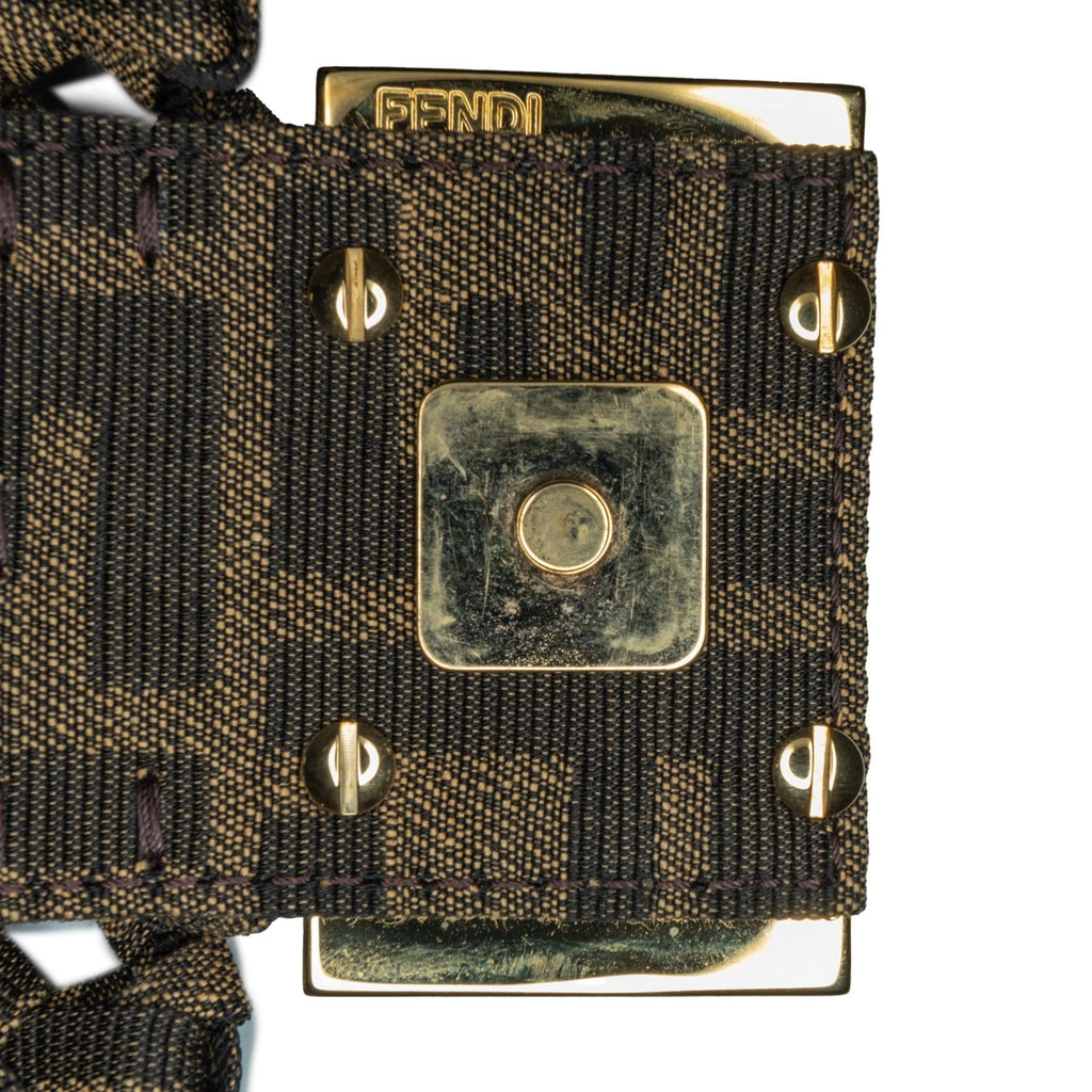 Fendi Mini Interlaced Canvas Zucca Baguette Satchel (SHG-W2qFIQ)