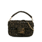 Fendi Mini Interlaced Canvas Zucca Baguette Satchel (SHG-W2qFIQ)