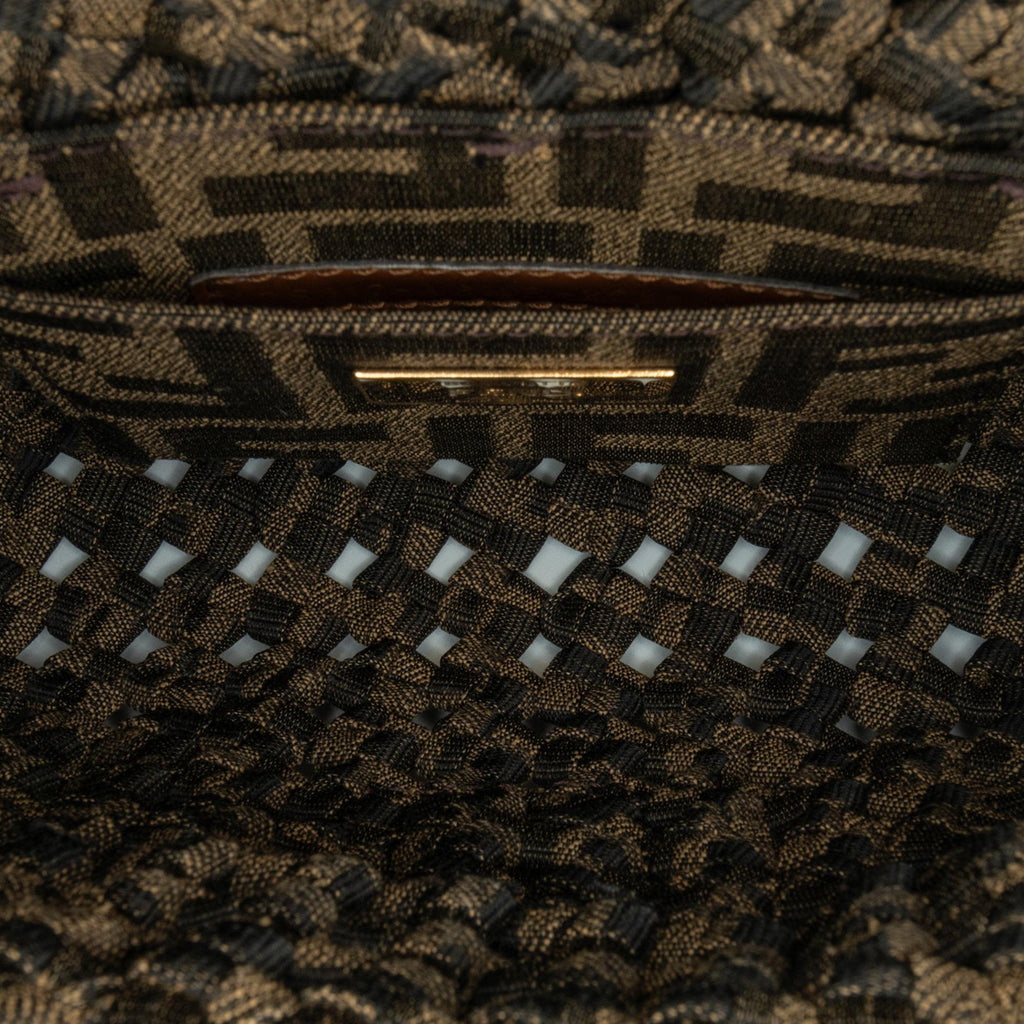 Fendi Mini Interlaced Canvas Zucca Baguette Satchel (SHG-W2qFIQ)