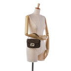 Fendi Mini Interlaced Canvas Zucca Baguette Satchel (SHG-W2qFIQ)