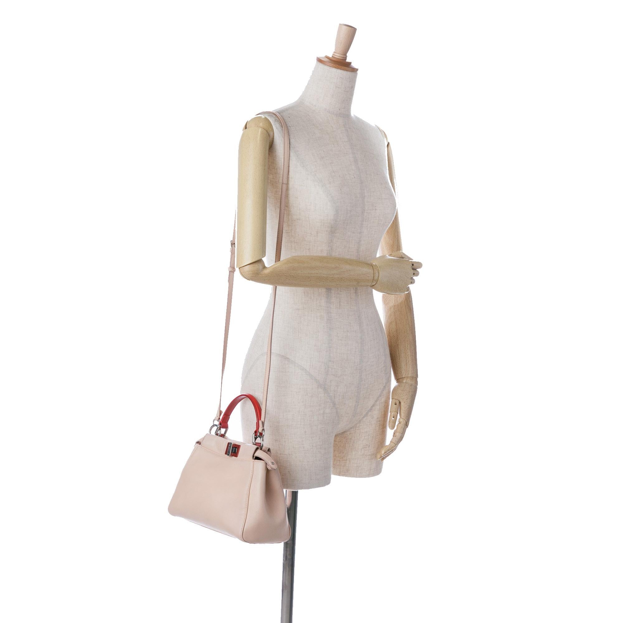 Fendi Mini Leather Iconic Peekaboo Satchel (SHG-wmlBOy)