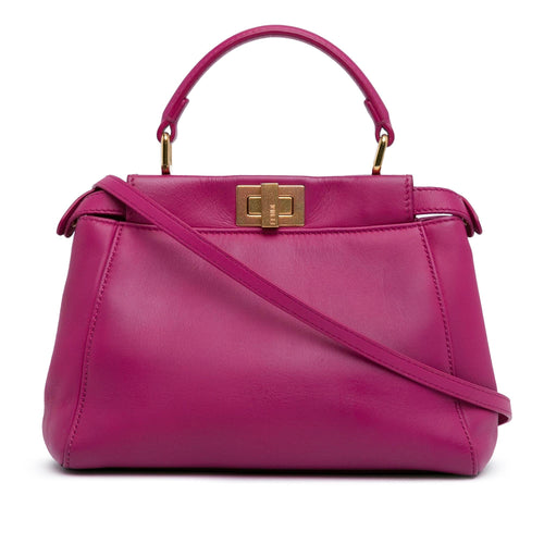 Fendi Mini Leather Iconic Peekaboo Satchel (SHG-BghCY6)