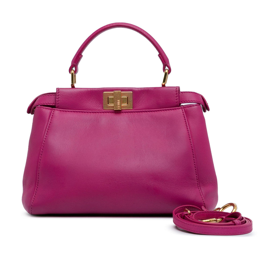 Fendi Mini Leather Iconic Peekaboo Satchel (SHG-BghCY6)