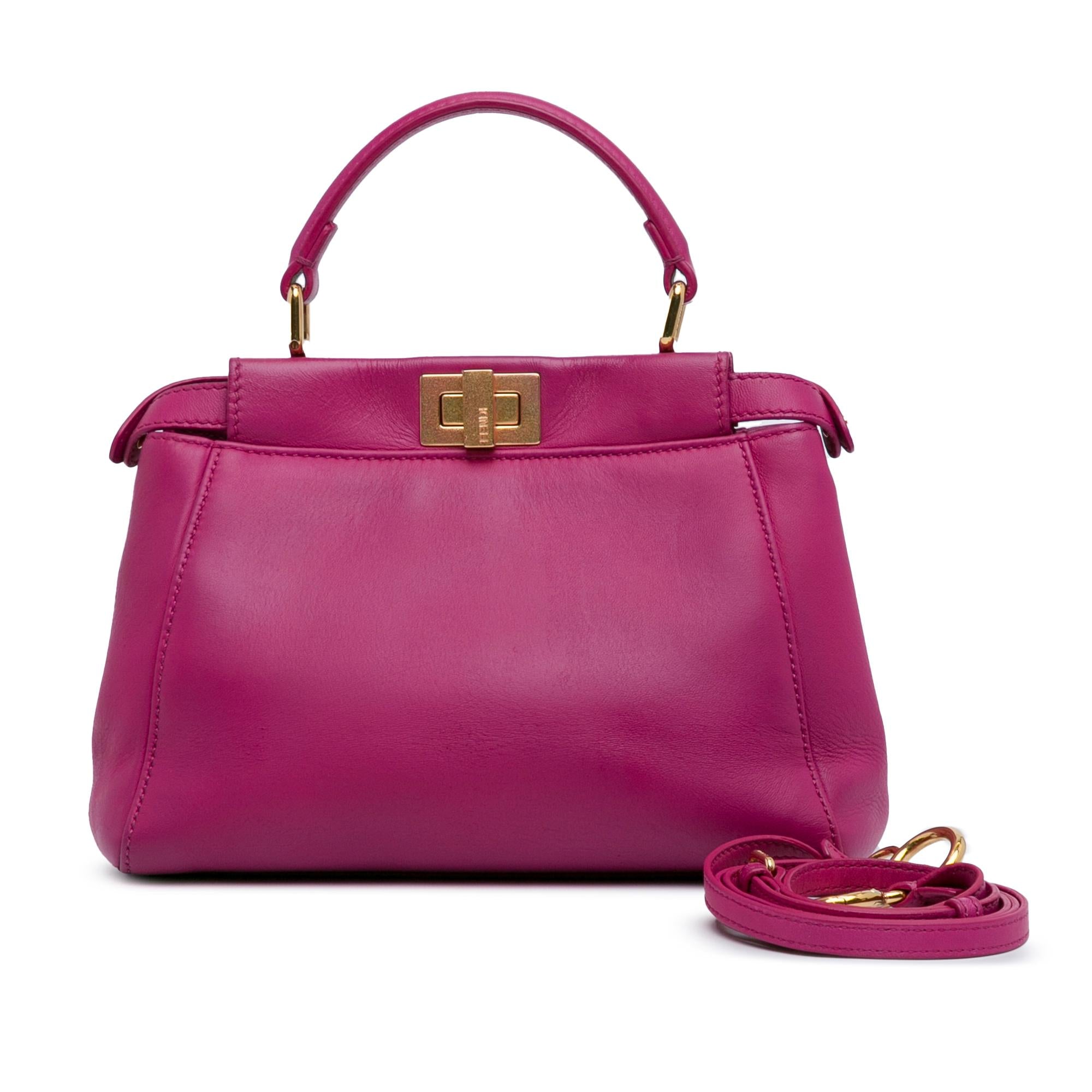 Fendi Mini Leather Iconic Peekaboo Satchel (SHG-BghCY6)