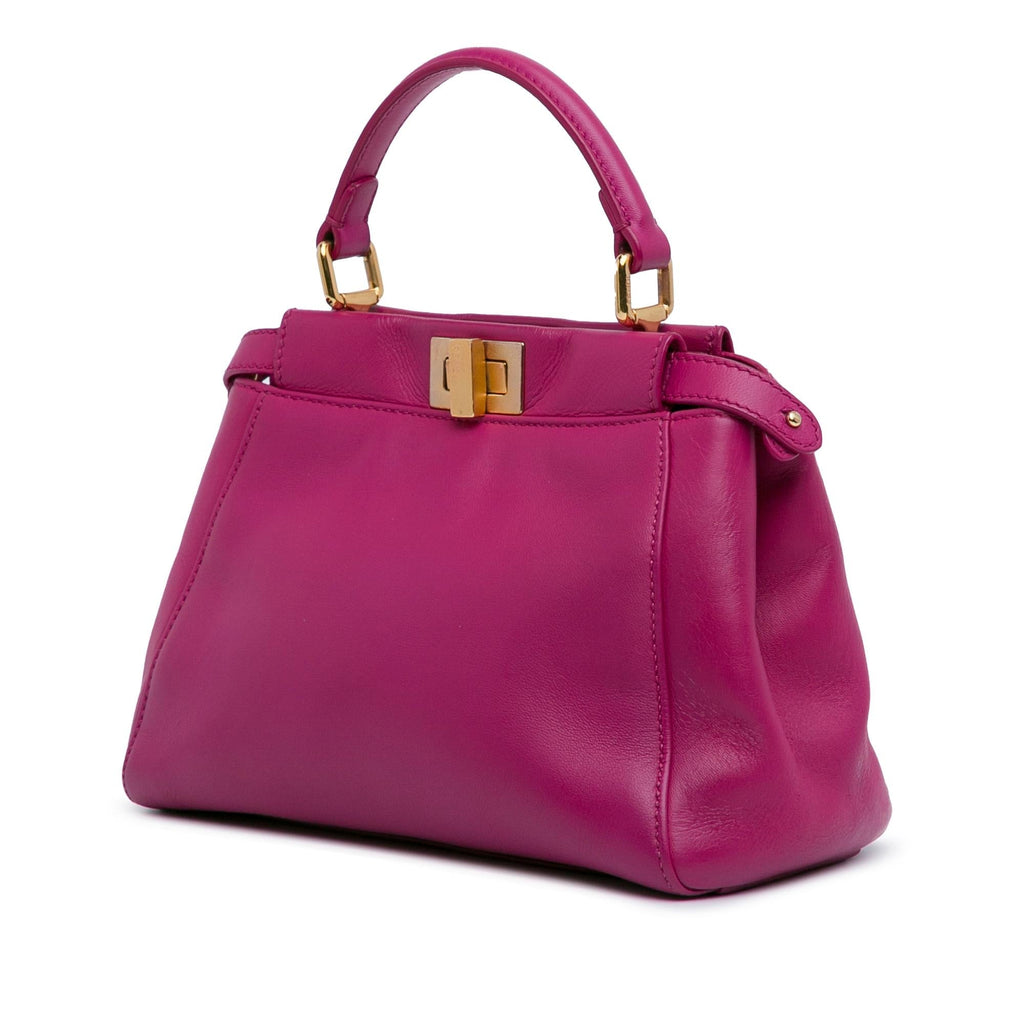 Fendi Mini Leather Iconic Peekaboo Satchel (SHG-BghCY6)