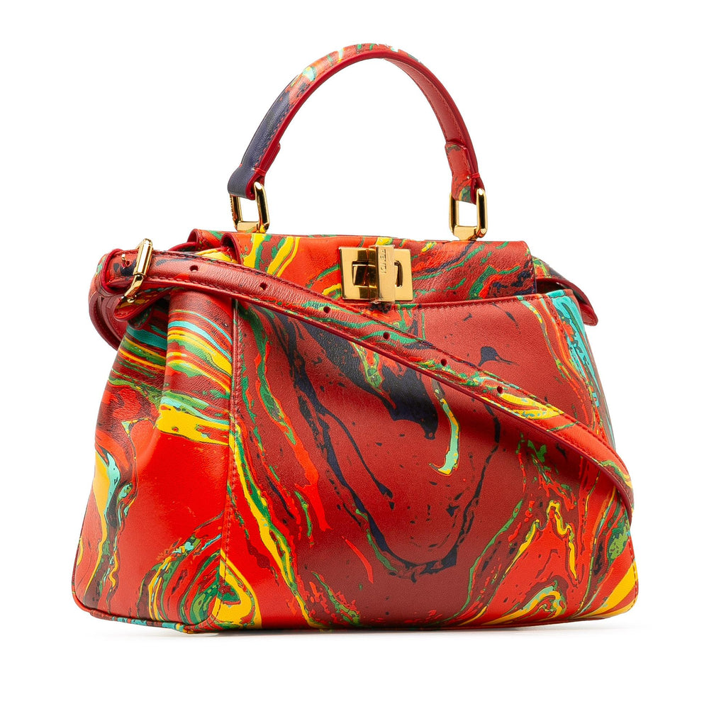 Fendi Mini Marbled Peekaboo Satchel (SHG-ihUXSW)