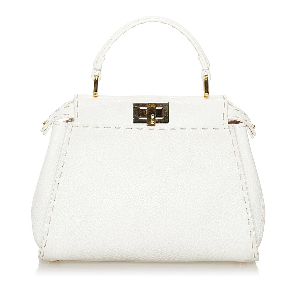 Fendi Mini Selleria Peekaboo Leather Satchel (SHG-34091)