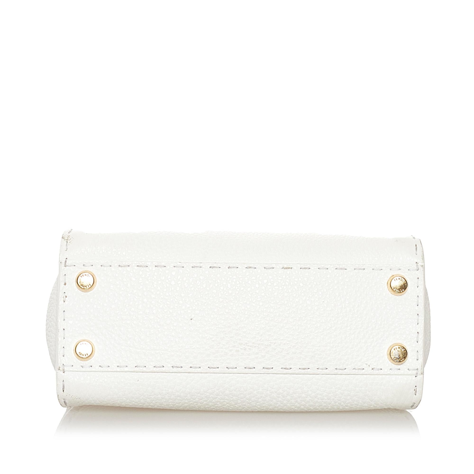 Fendi Mini Selleria Peekaboo Leather Satchel (SHG-34091)