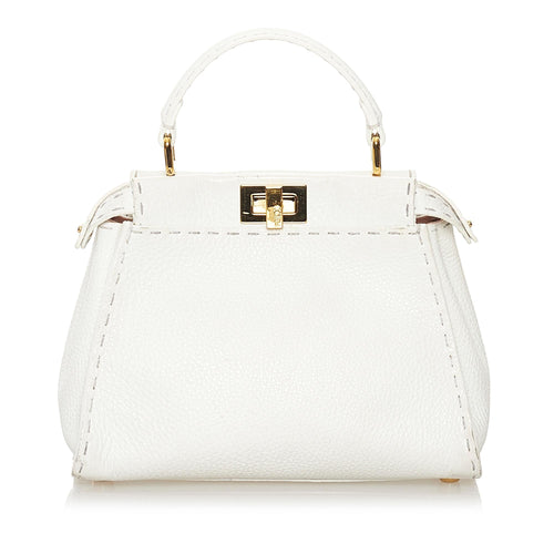 Fendi Mini Selleria Peekaboo Leather Satchel (SHG-34091)