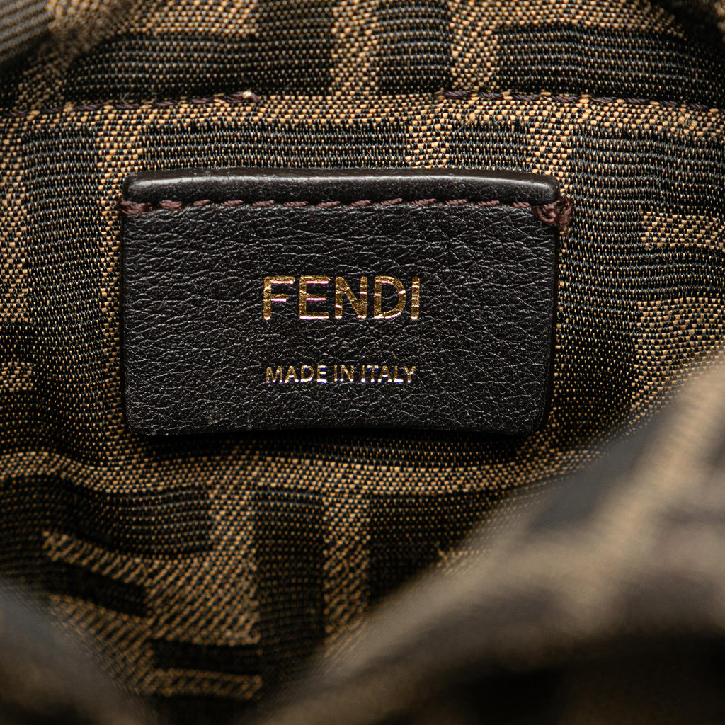Fendi Mini Straw and Canvas Zucca Step Out Bag (SHG-VRfux8)
