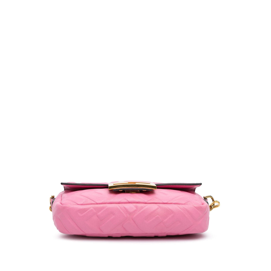 Fendi Mini Zucca Embossed Baguette Satchel
