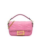 Fendi Mini Zucca Embossed Baguette Satchel