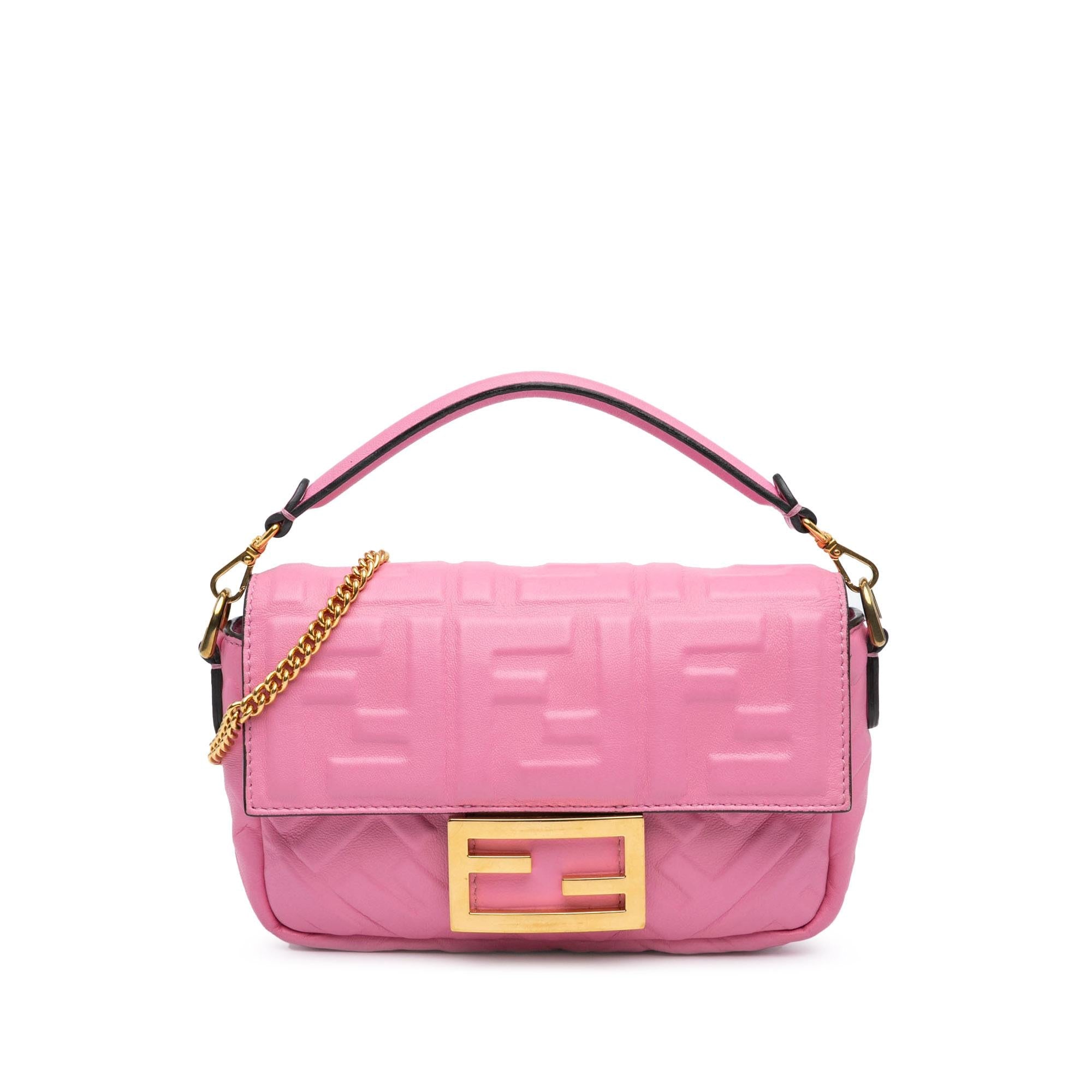 Fendi Mini Zucca Embossed Baguette Satchel