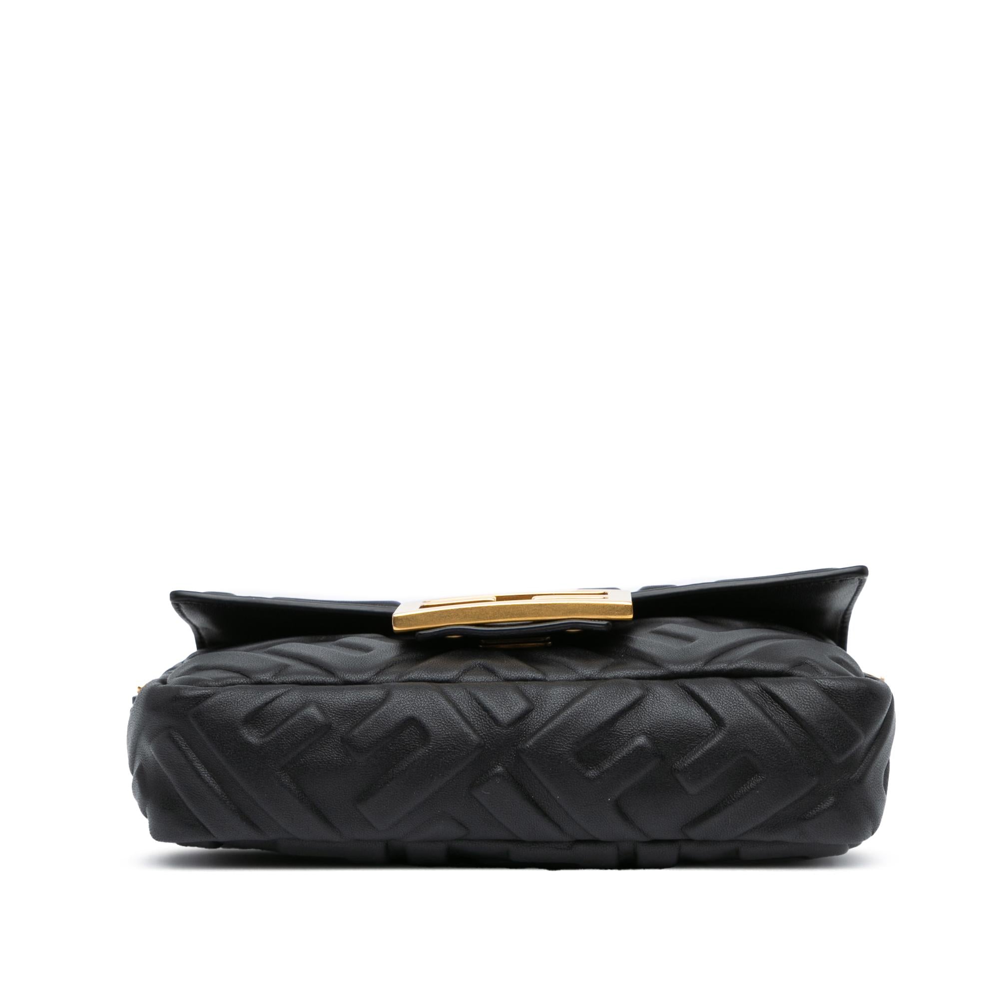 Fendi Mini Zucca Embossed Leather Baguette Satchel (SHG-ALnDVt)