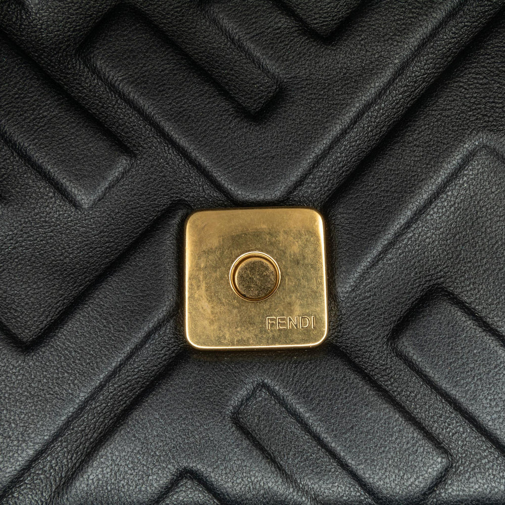Fendi Mini Zucca Embossed Leather Baguette Satchel (SHG-ALnDVt)